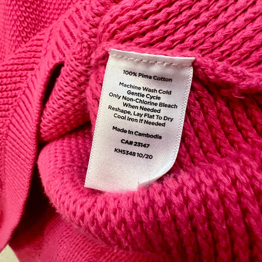 Talbots Women's Pink Crew‎ Neck Long Sleeve Pima Cotton Sweater XL - Picture 4 of 6